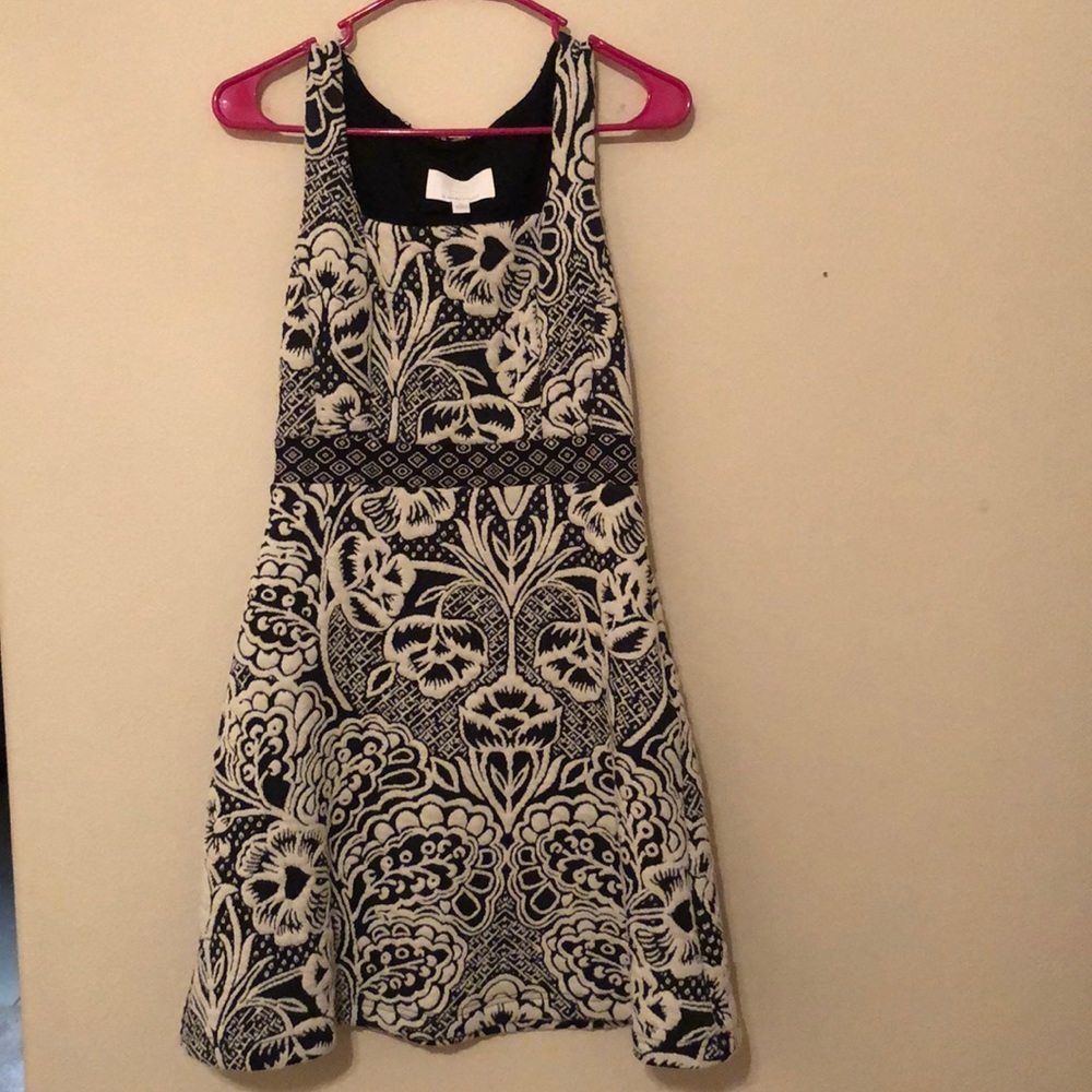 Anthropologie black and white floral dress